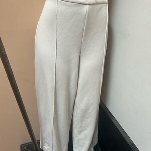 Cream Wide-Leg Women's Pants